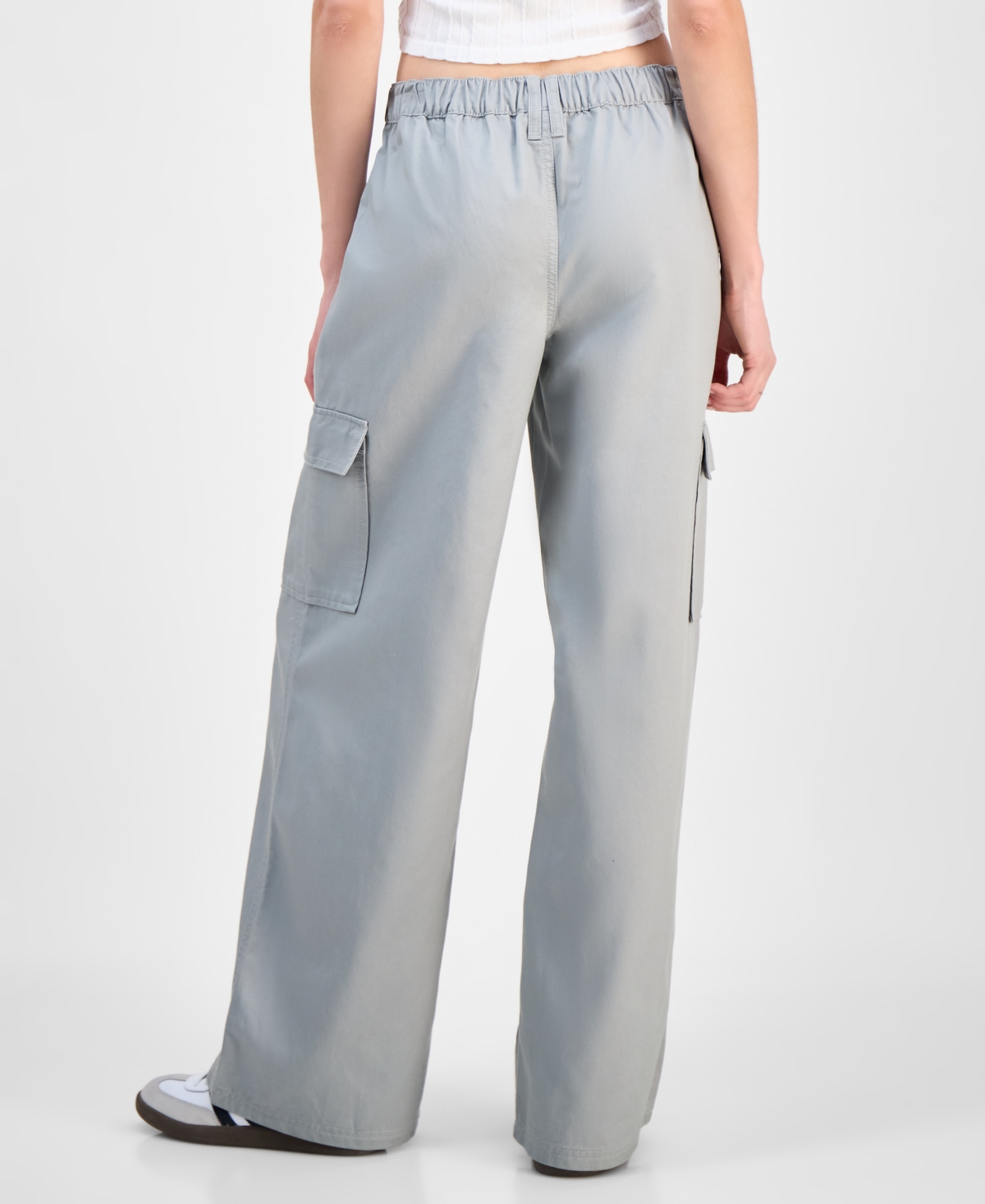 Celebrity Pink Juniors' Cargo Strap Wide-leg Pants
