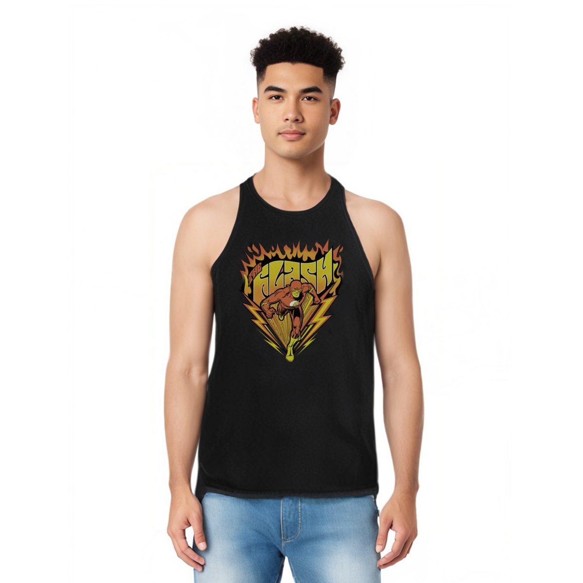Dc Flash Mens Dc Comics Flash Blazing Speed Adult Tank Top - Black