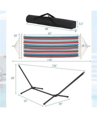 Portable Poly-Cotton Hammock with Stand and Carrying Case