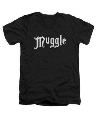 Mens Muggle Short Sleeve Adult V Neck Premium Cotton Tee / T-Shirt