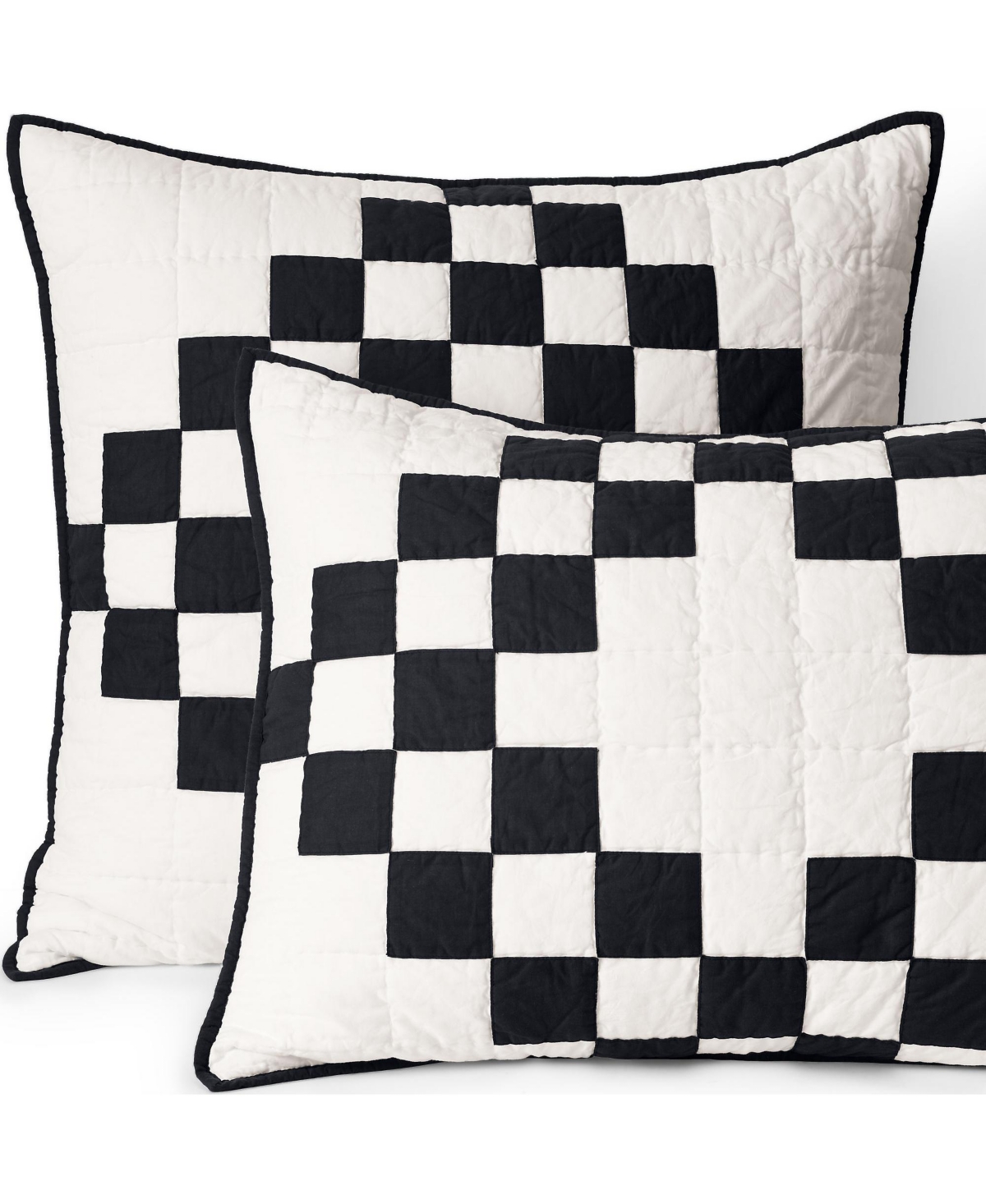 Irish Chain Quilt Sham - Black slate irish chain