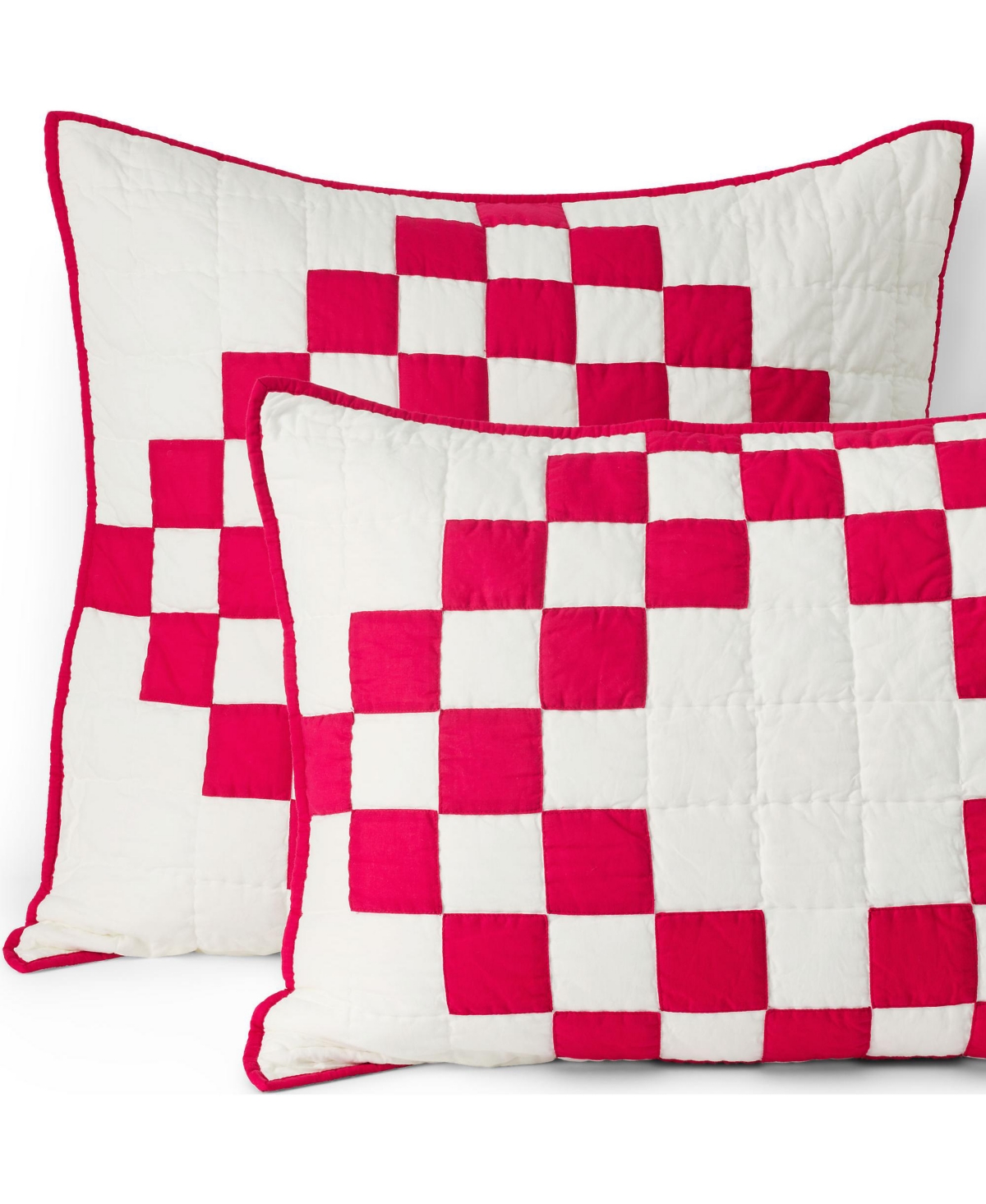 Irish Chain Quilt Sham - Rich red irish chain