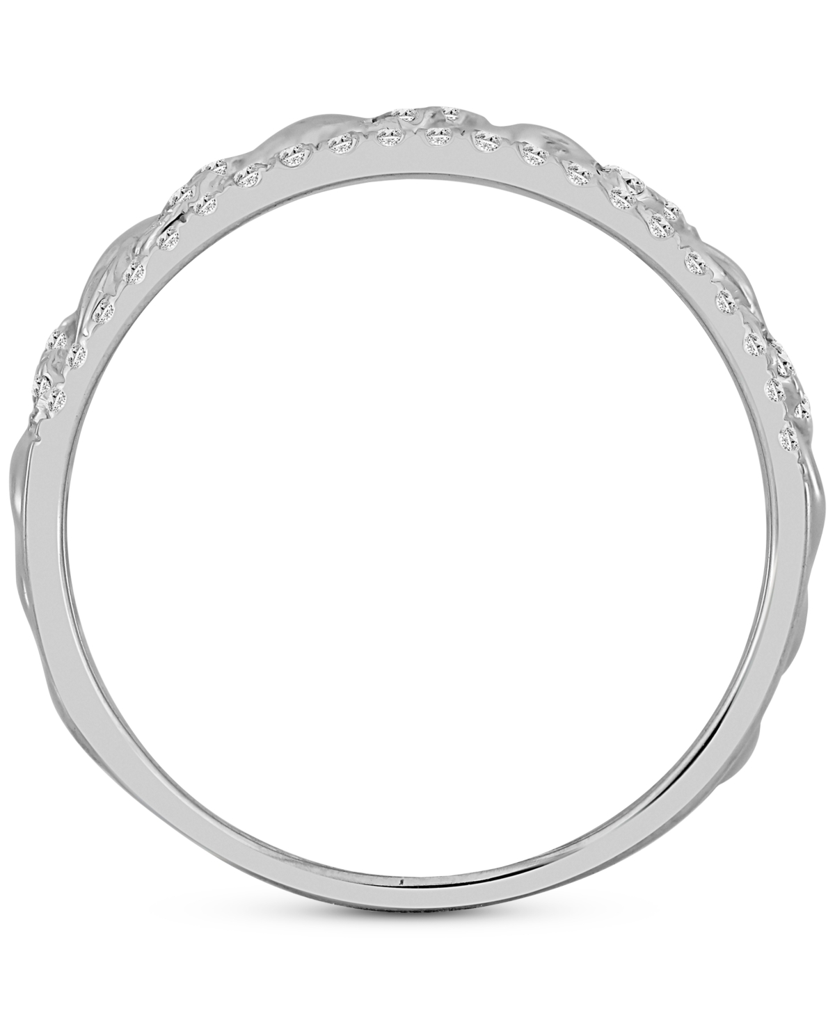 MACY'S DIAMOND TWIST DOUBLE ROW RING (1/5 CT. T.W.) IN 10K WHITE GOLD