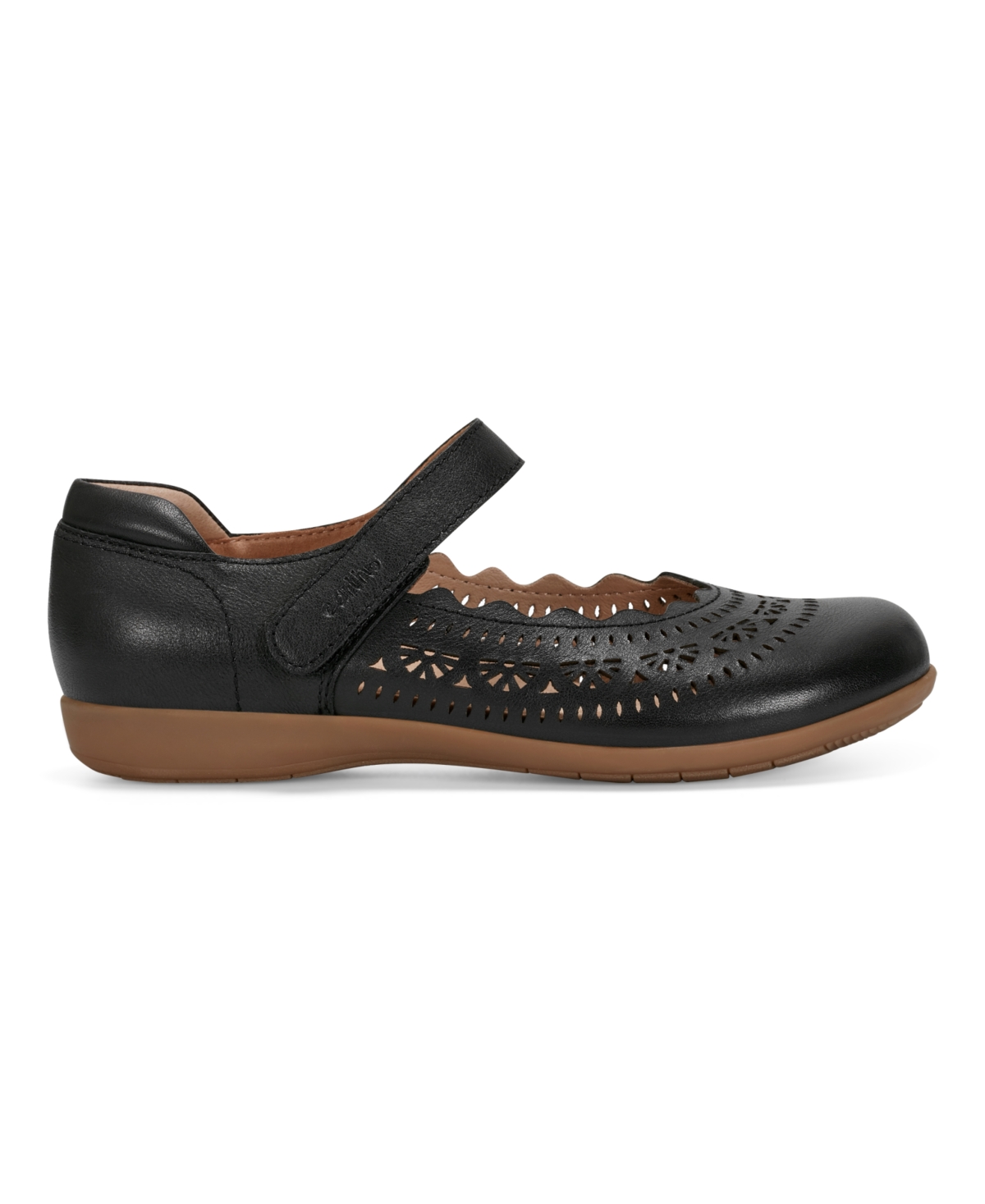 Shop Earth Women's Brady Mary Jane Round Toe Flats In Black Leather