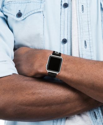 Women's Black Coach Signature Canvas Leather Strap Band for Apple Watch 38mm, 40mm, 41mm