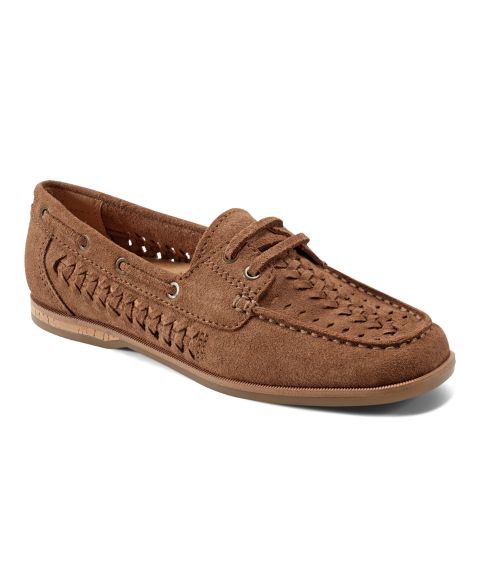 Женские туфли Earth Wishing Woven Slip-On Boat, цвет: Коньячный замшевый