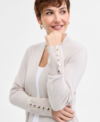 Women's Button-Sleeve Flyaway Cardigan Sweater