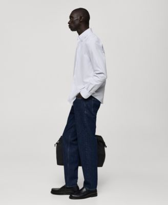 Men's Slim-Fit Kodak-Striped Cotton Shirt