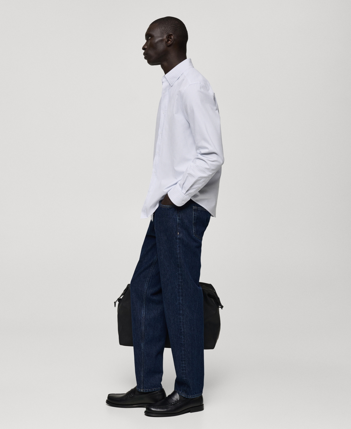 Mango Regular Fit Stripe Cotton Button-up Shirt In White