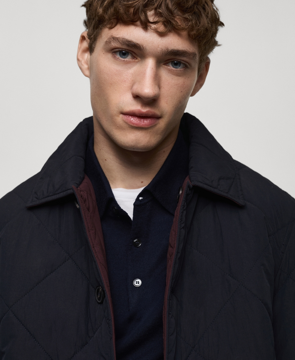 Mango Men's Two-tone Reversible Quilted Jacket In Dark Navy