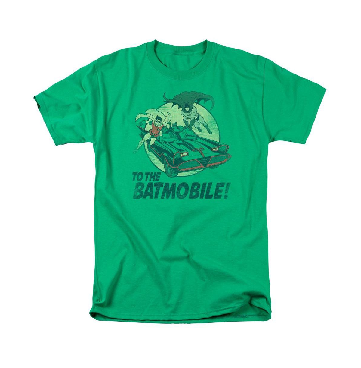 Men's Classic Tv To The Batmobile Short Sleeve Adult Tee / T-Shirt - Medium green