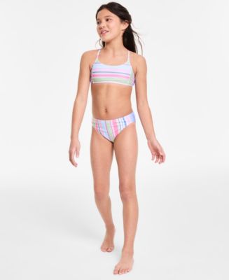 Maillot De Bain Zoggs Daisy Stripe Pour Fille - Taille 2 Ans (2-3 Ans) - Rose/Blanc - Neuf