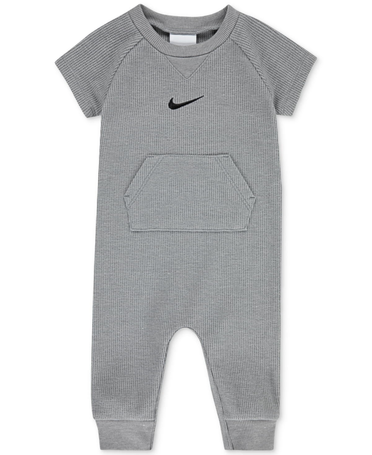 Nike Baby Essentials Short-sleeve Waffle Coverall In Grey