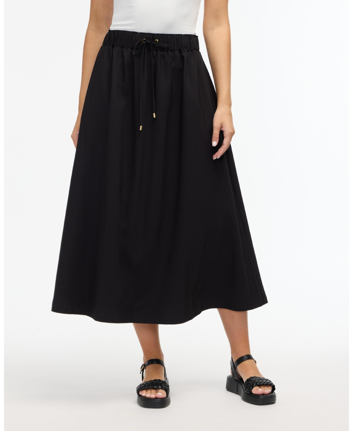 Women s Tencel Pull on Skirt - Black