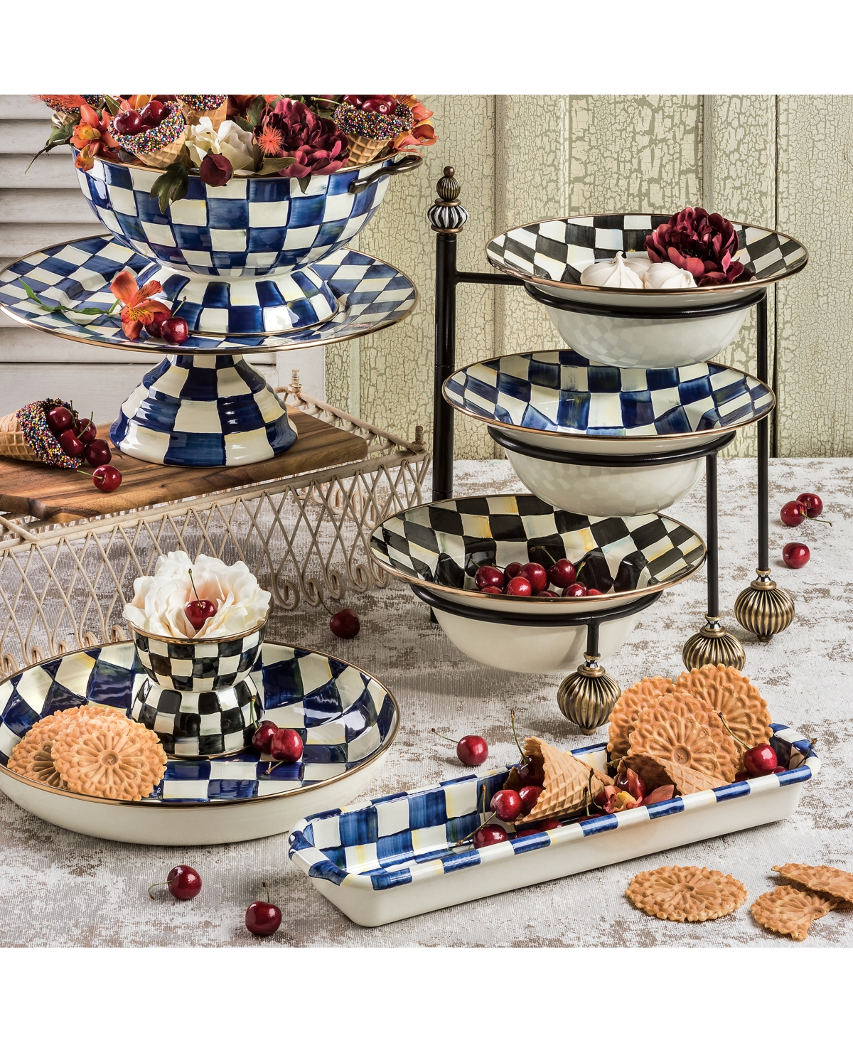 Mackenzie-childs Royal Check Abundant Bowl In Multi