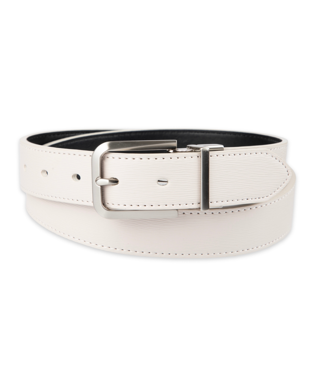 Women's Reversible Modern Dress Belt - Bone/black