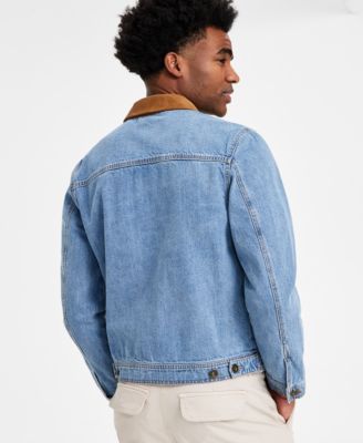 Men's Goldrush Regular-Fit Full-Zip Trucker Jacket with Corduroy Collar, Exclusively at Macy's 