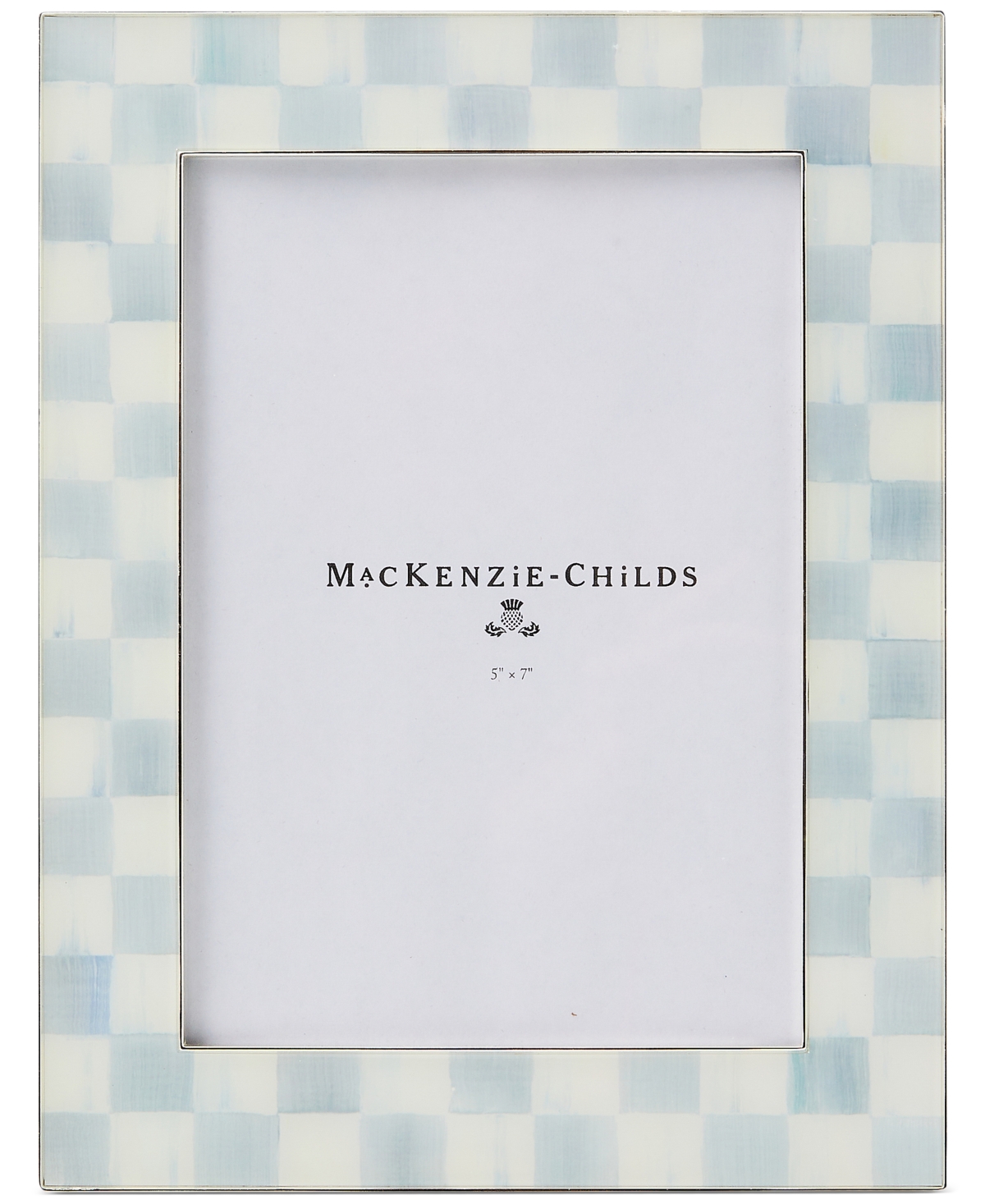 Mackenzie-childs Sterling Check Silver-plated Frame, 5" X 7" In Multi