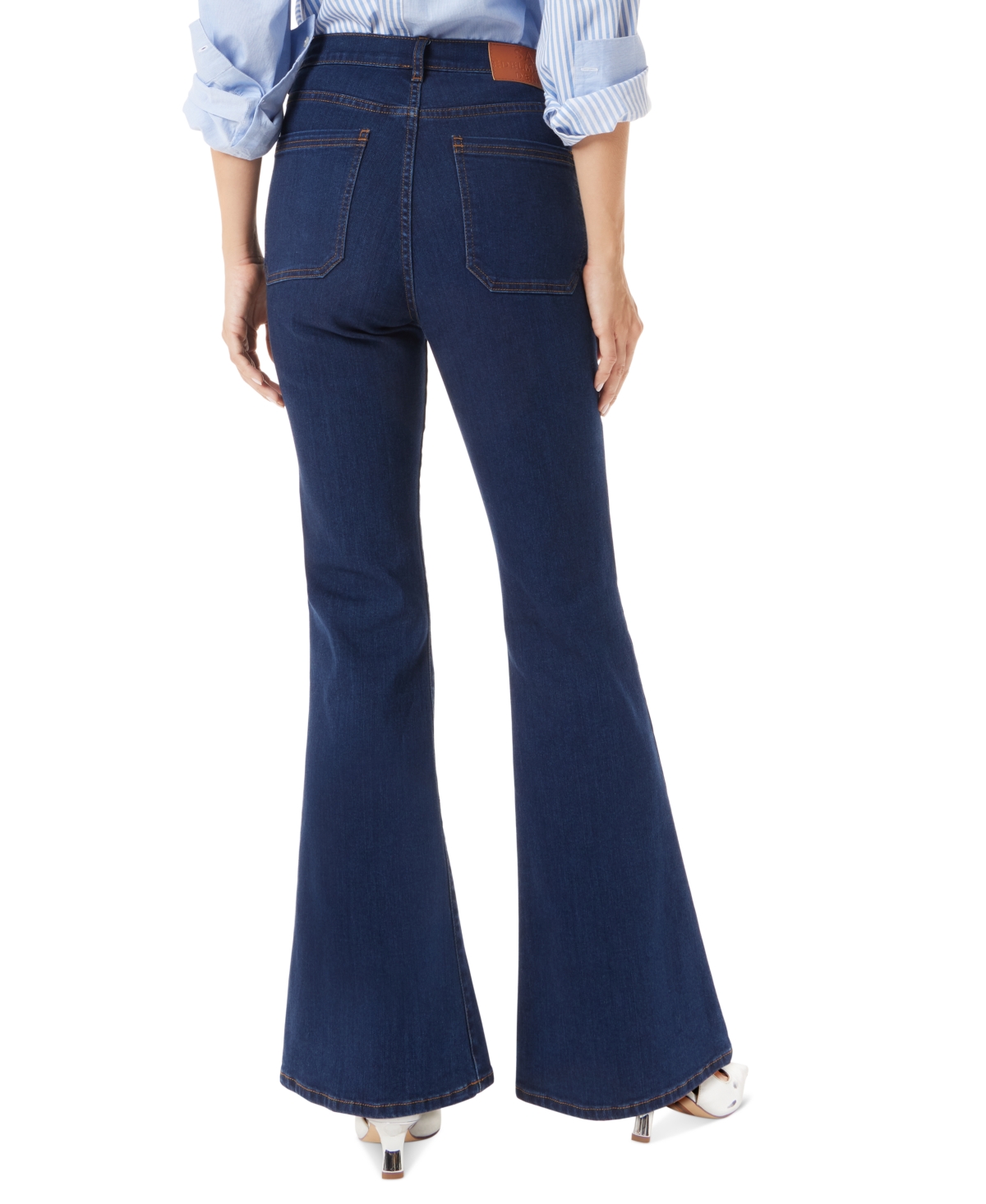 SAM EDELMAN WOMEN'S SKINNY FLARE-LEG PATCH POCKETS PANTS 