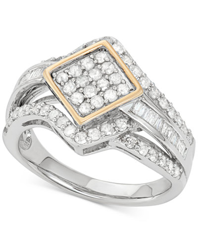 Wrapped in Love™ Diamond Ring (1 ct. t.w.) in 14k Gold and Sterling Silver