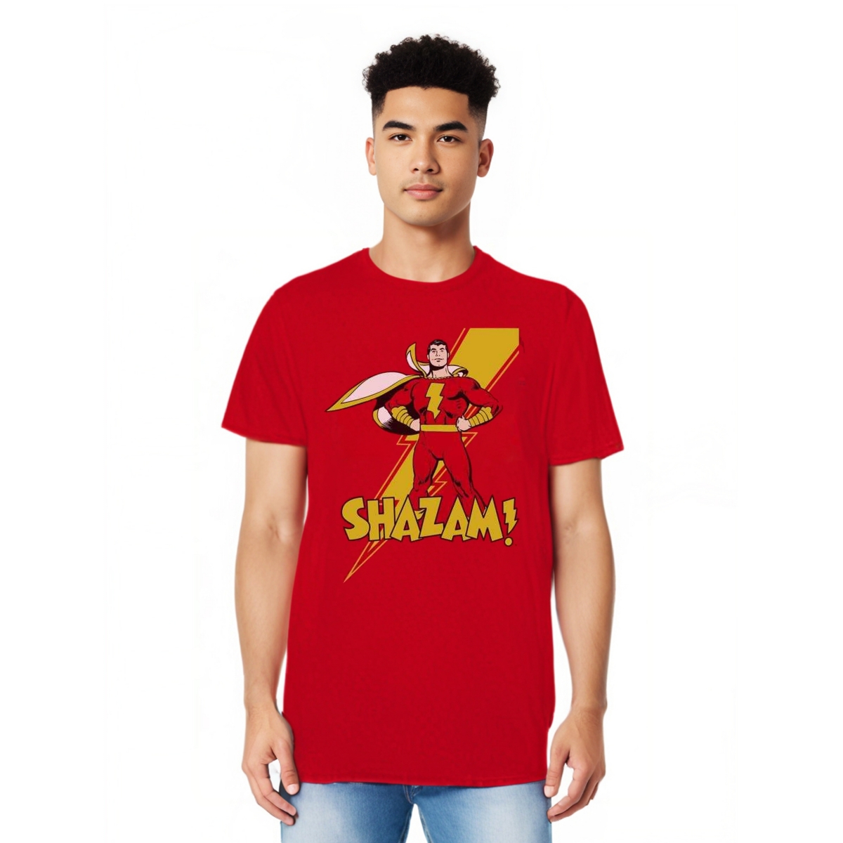 Men's Dc Comics Shazam Shazam Adult Heather Tee / T-Shirt - Red
