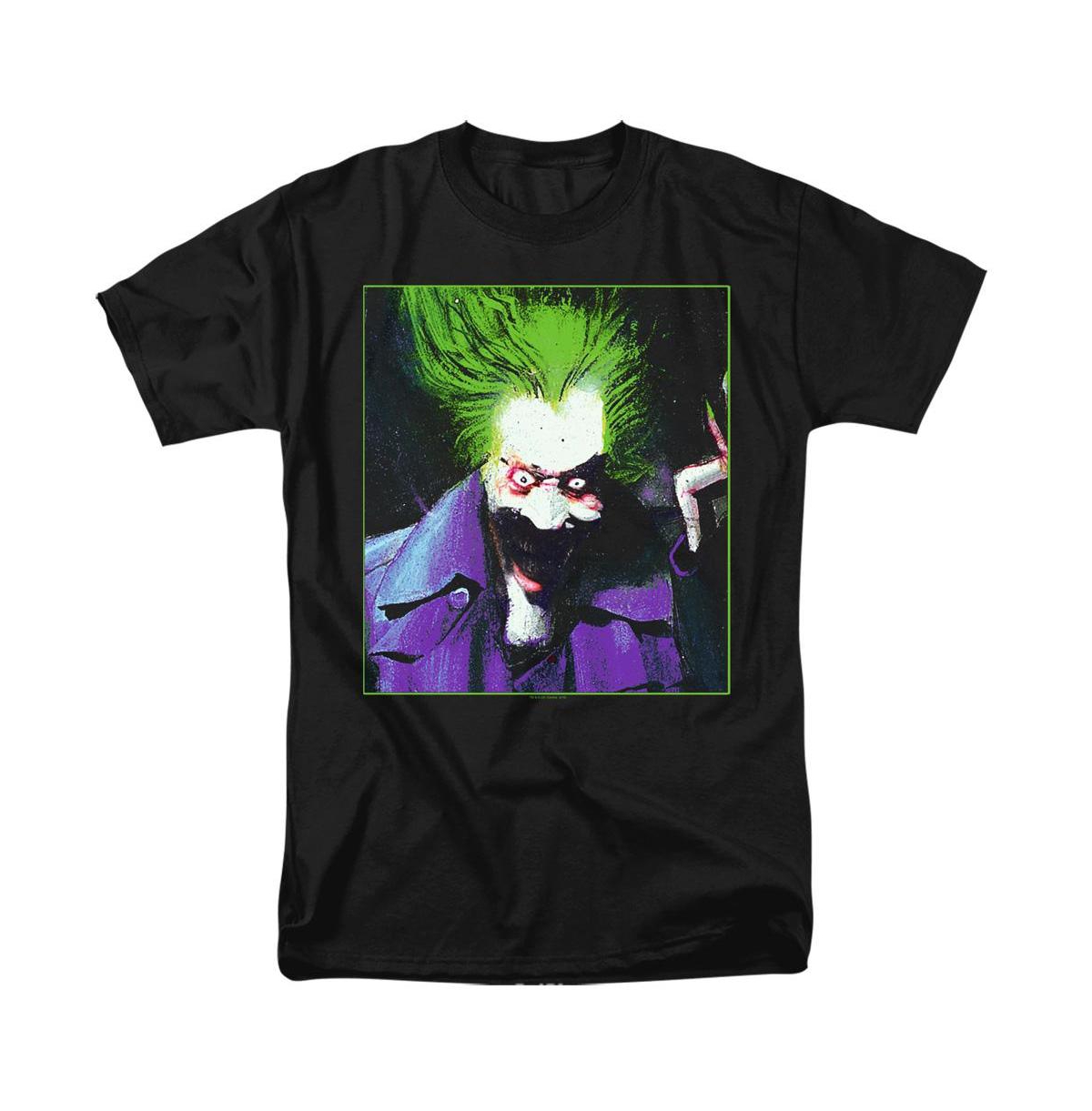 Big & Tall Arkham Asylum Joker Short Sleeve Adult Tee / T-Shirt - Black
