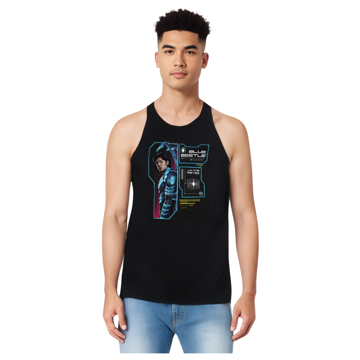 Mens Data Read Out Adult Tank Top - Black