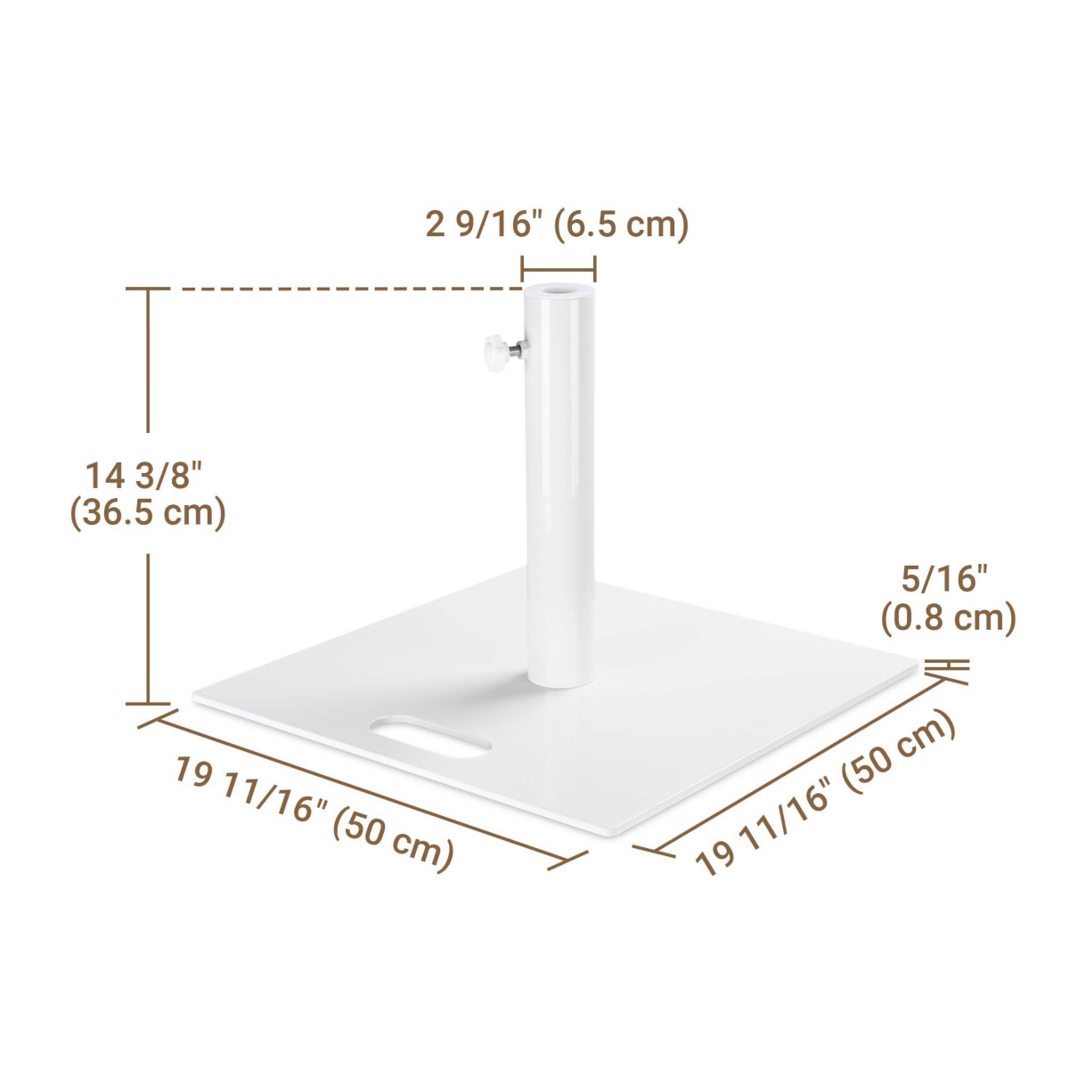 LAGarden Square Umbrella Base with Wheels Market Stand Load Capacity 220Lb for 2 3/8" Pole Patio Umbrella Stand Outdoor