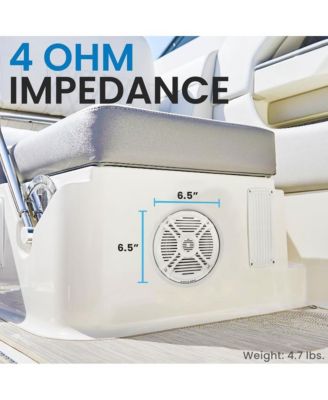 6.5-Inch Component Marine Speakers, 250 Watts, White