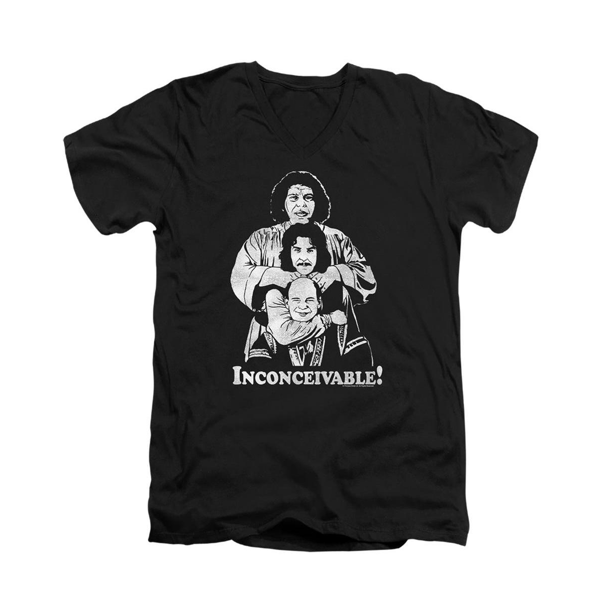 Men's Inconceivable Short Sleeve Adult V Neck Premium Cotton Tee / T-Shirt - Black