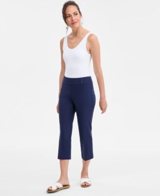 JM Collection Women's Pull-On Capri Tummy-Control Pants