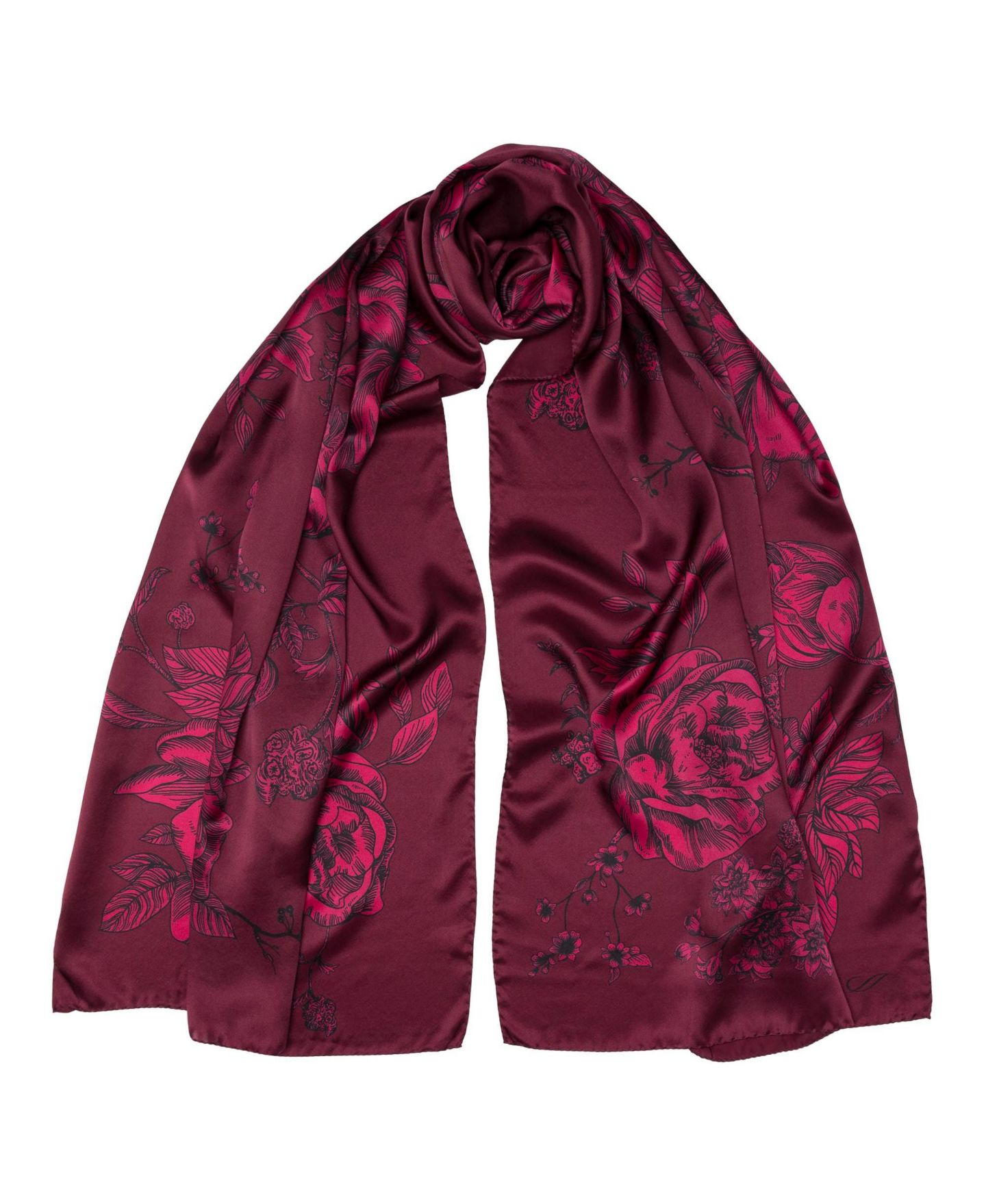 Женский шарф Elizabetta Isabella - Silk Scarf/Shawl for Women, цвет: Гранатовый — фото 1