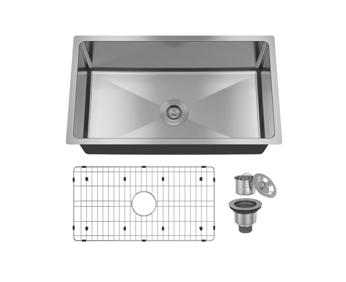 31inch L Kitchen Sink with Accessories - Brushed nickel
