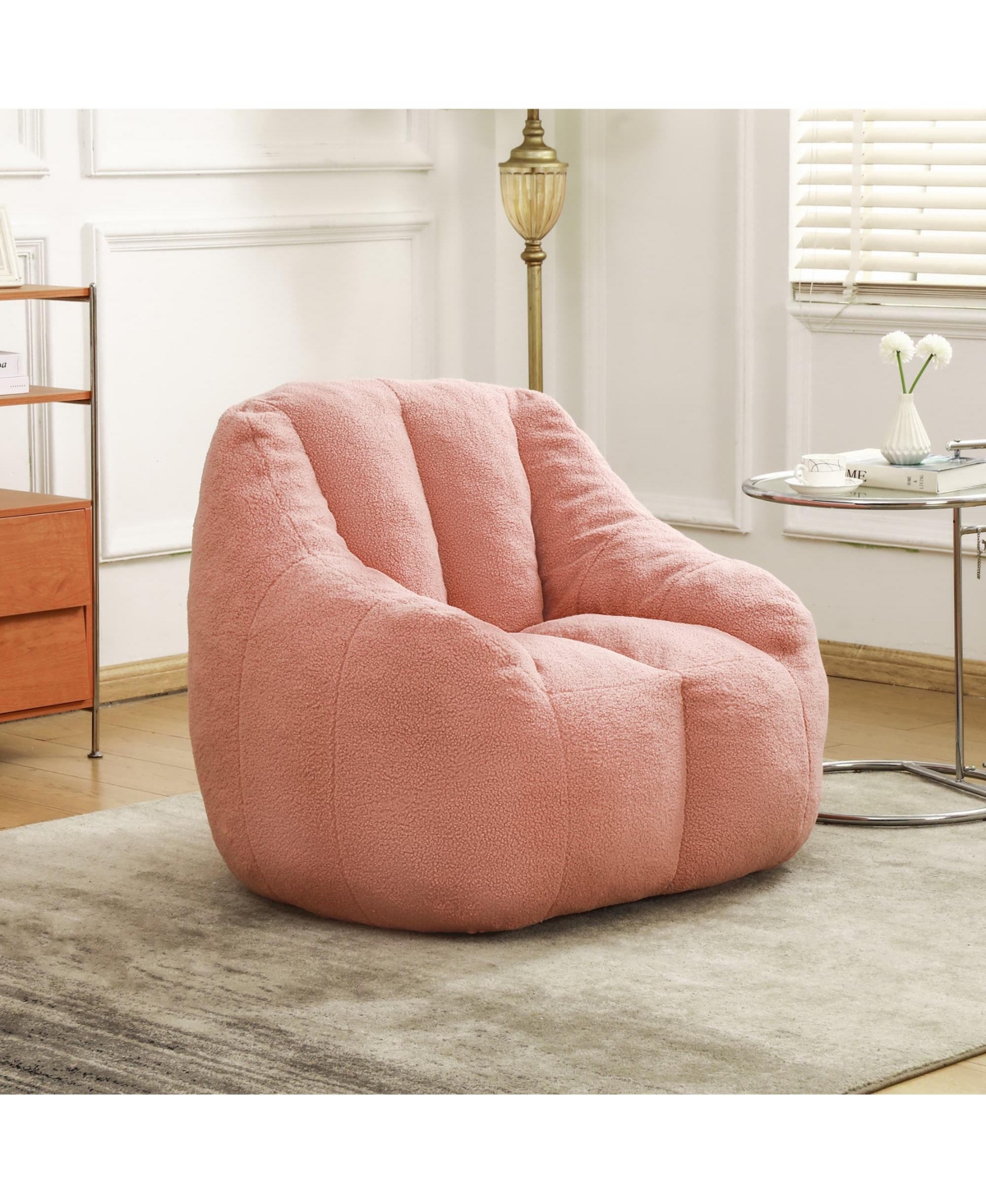 The Pop Home Comfy Bean Bag Chair with Memory Foam, Cozy Lounge for Dorm, Bedroom, Living Room-The