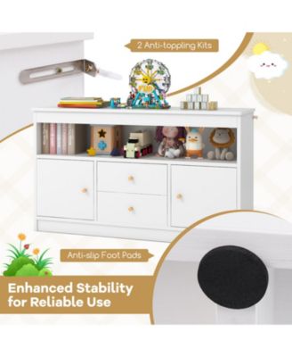 Kids Toy Storage Organizer with Open Shelf and 2 Drawers for Playroom