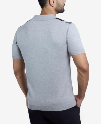 Men's Short Sleeve Sweater Knit Polo Shirt