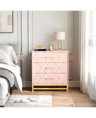 3 Drawer Dresser for Bedroom, Modern Wood Dressers Chest of Drawers with Storage