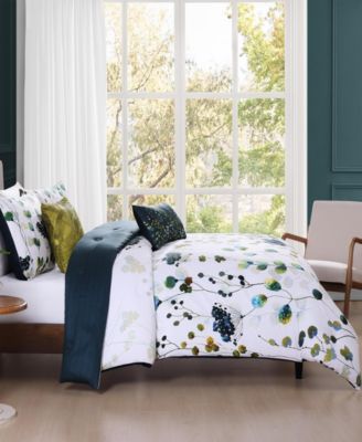 Abstract Vines Bedding 220 Thread Count Cotton Sateen Reversible 5 Piece Comforter Set, Queen Size