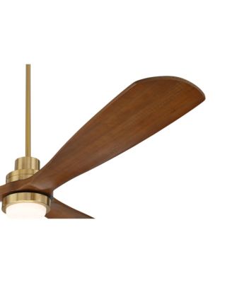 66" Delta XL Modern Indoor Ceiling Fan 3 Blade LED Light Remote Control Soft Brass Finish Bedroom Living Room DC Motor