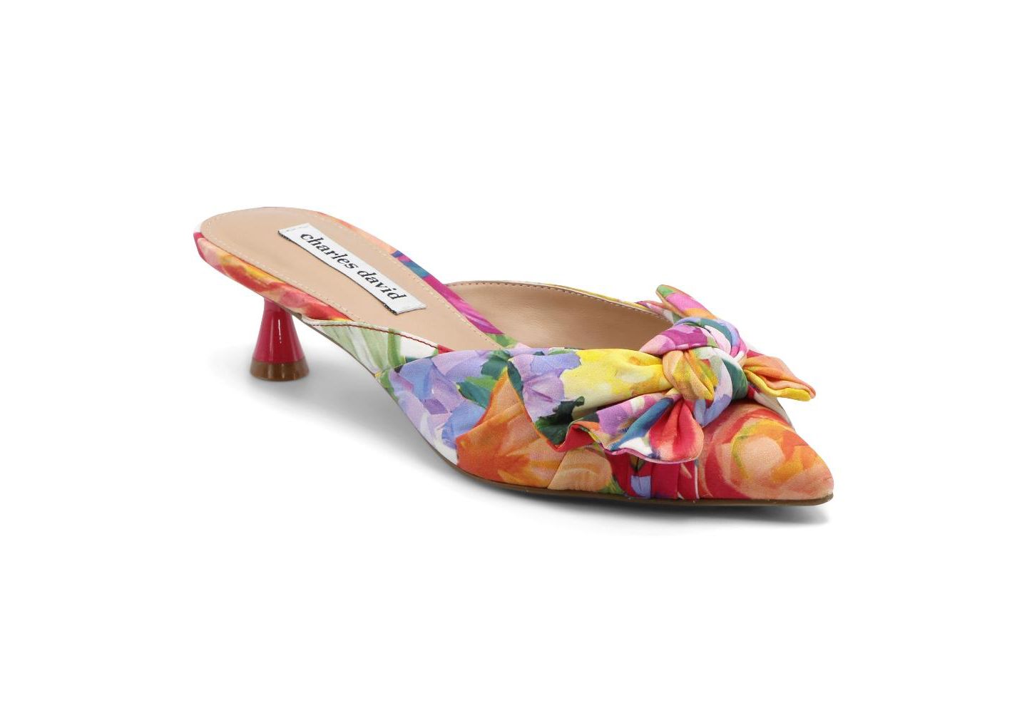 Женские сабо Charles David Alinda Low Heel Dress Mule, цвет: Розовый разноцветный — фото 1