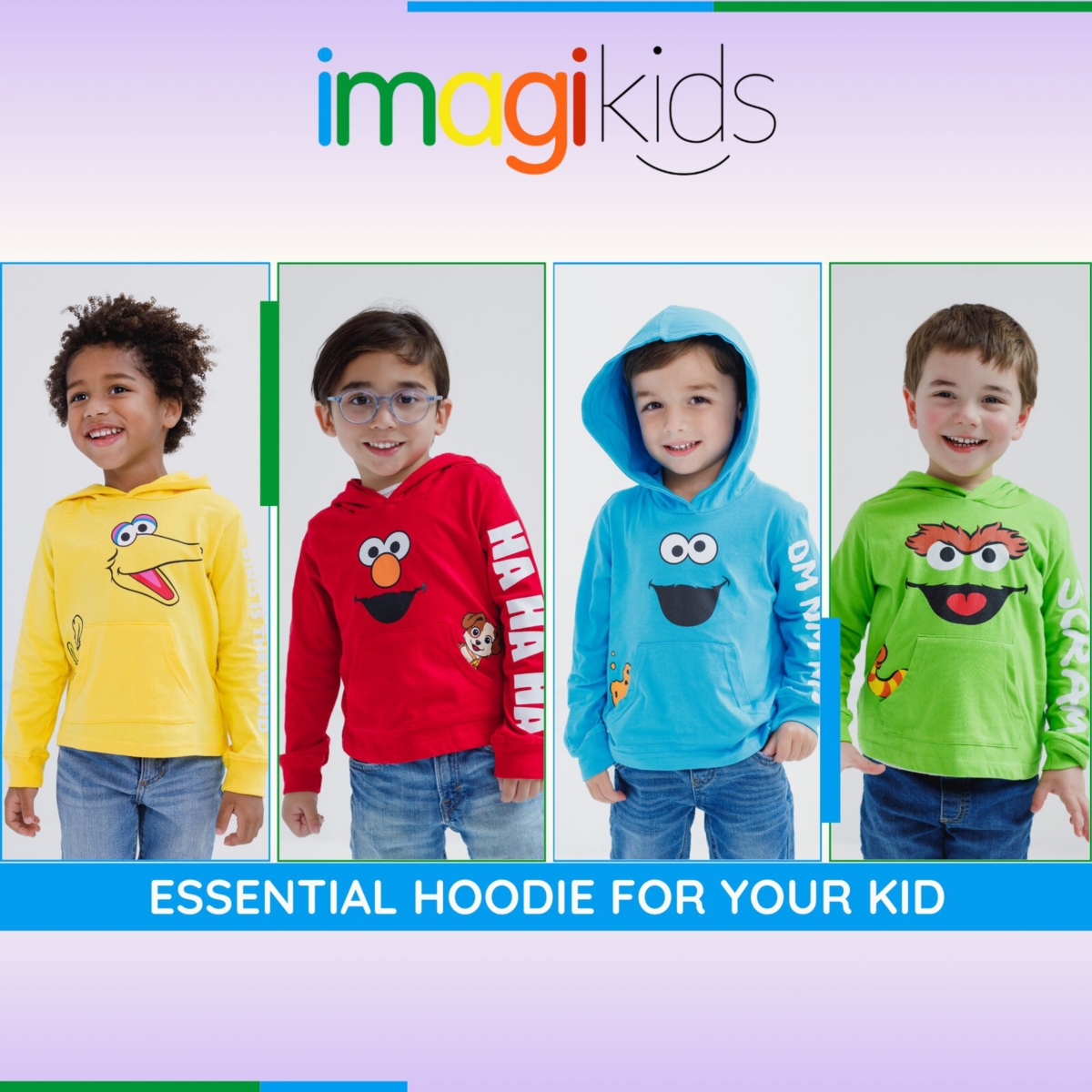 Sesame Street Toddler Boys Matching Family Cosplay Pullover Hoodie
