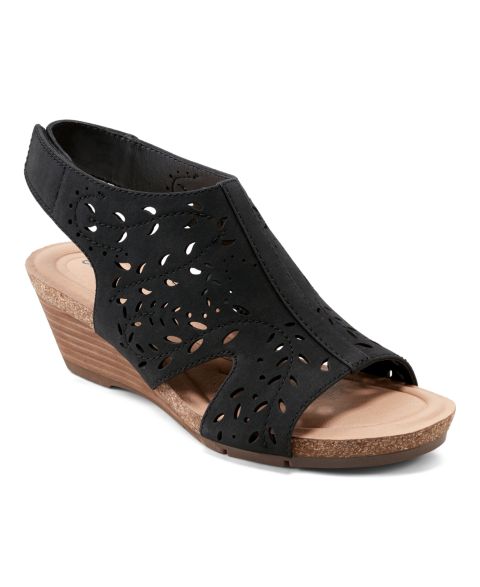 Женские сандалии Earth Halin Cutout Slingback Wedge, цвет: Чёрный