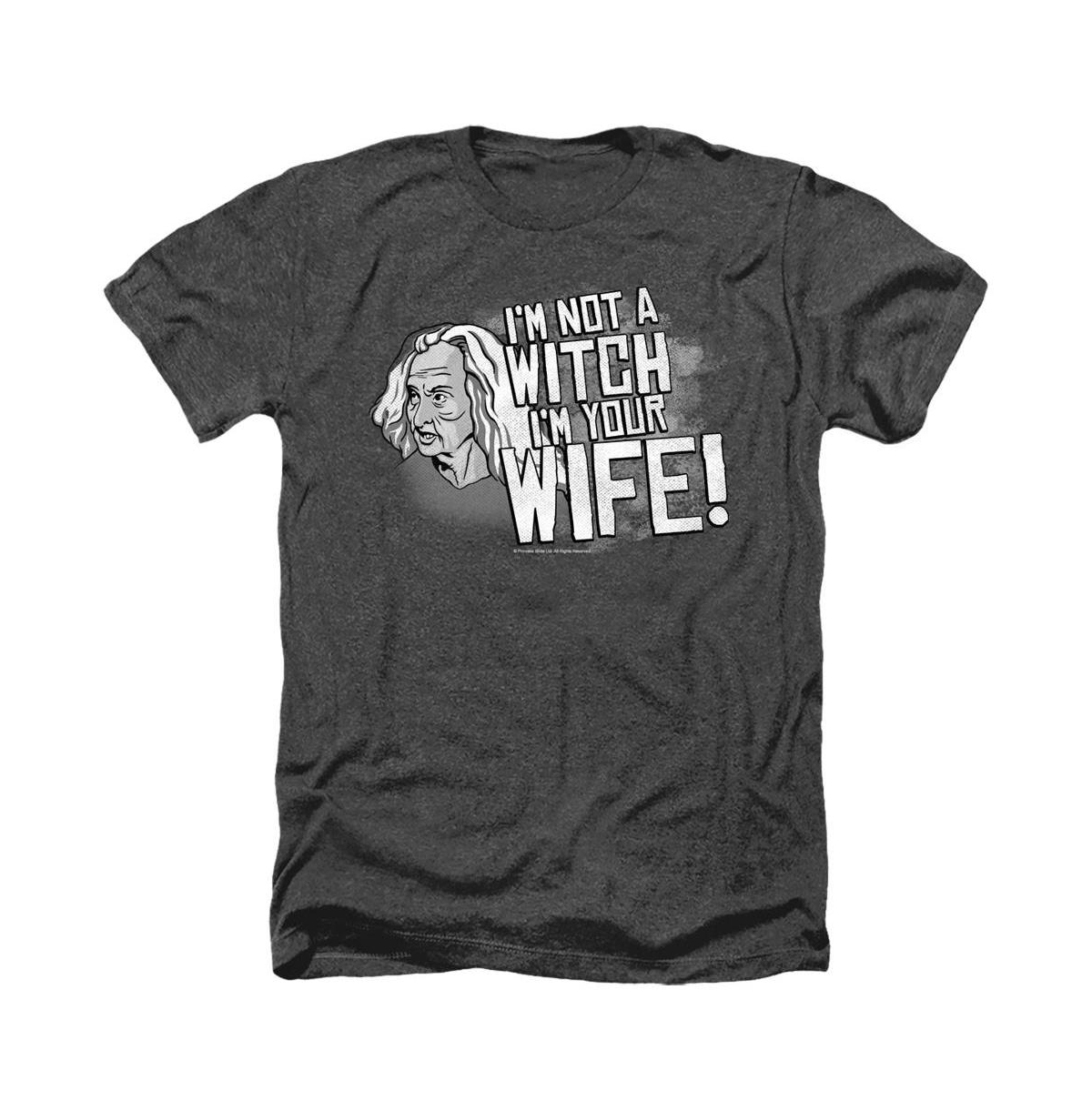 Men's Not A Witch Adult Heather T-Shirt - Black