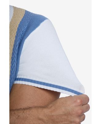 Men's Jacquard Crew Neck Short Sleeve Sweater