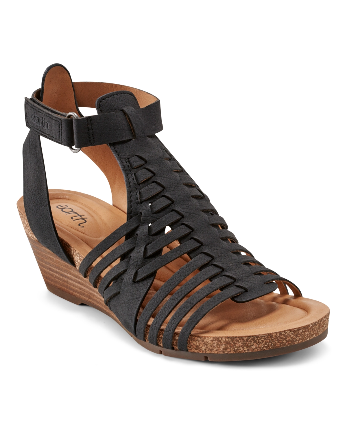 Shop Earth Women's Hattie Fisherman Wedge Sandals In Black