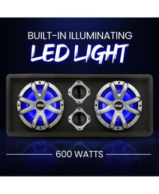 Dual Subwoofer Box System, 12'' Vented Enclosure, 1200W Max, LED Lights
