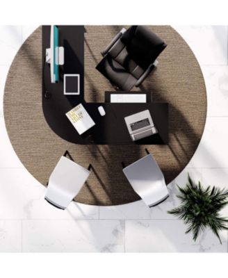 L Shaped Modern Computer Office Desk w/ Keyboard Tray, Easy Assembly