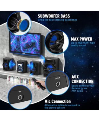 5.25” 2-Way Bluetooth Wireless Speaker System - Waterproof, 500W Max Power, 1/2” Tweeter, Compact Design