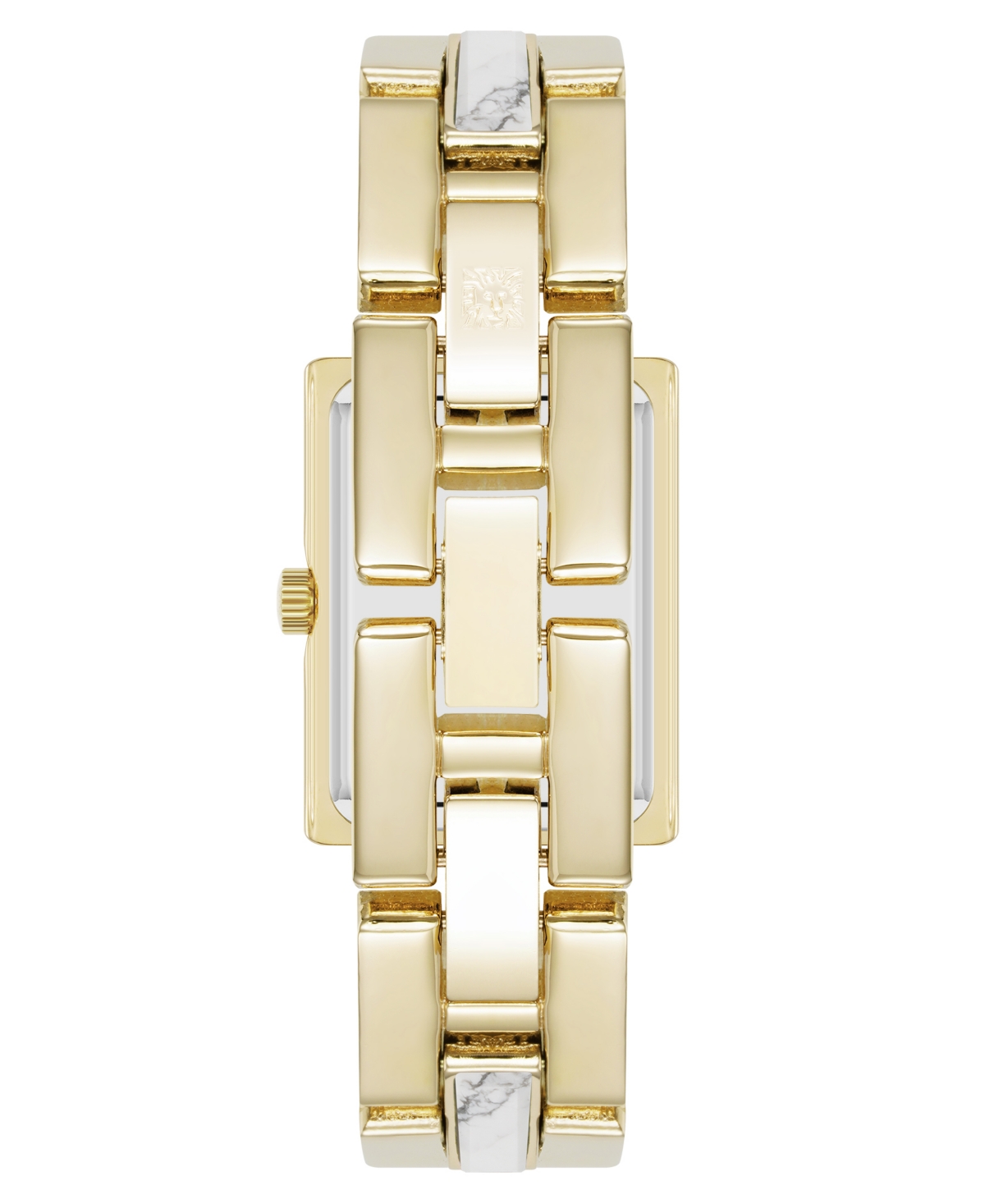 Anne Klein Women's Quartz How Lite Gemstone And Gold-tone Metal Alloy Bracelet Watch, 21mm In White,gold-tone