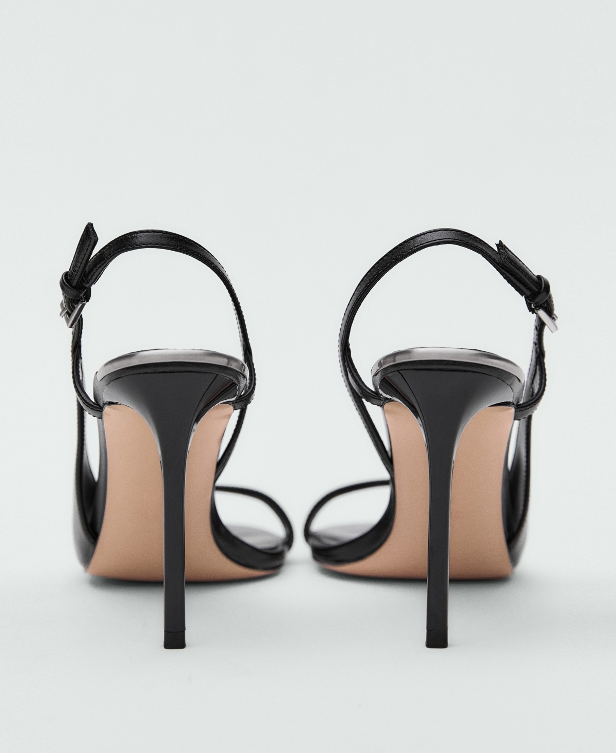 Mango Women's Asymmetrical Heels Leather Sandals In Black